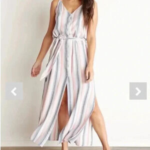 Bella Dahl Fairycore Belted Stripped Maxi Dress Size M